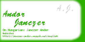 andor janczer business card